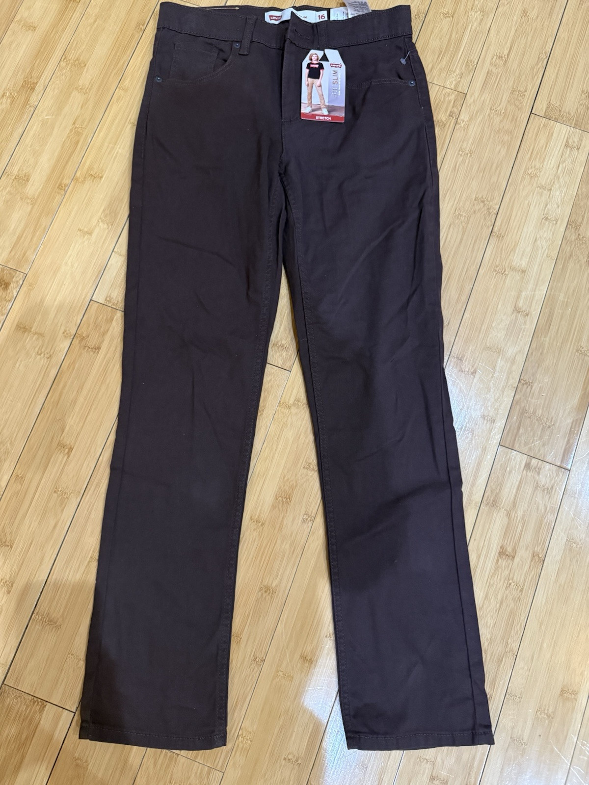 Levi Boy’s 511 Size 16 Slim Fit Stretch Denim Jean W 26 L 30 Brown