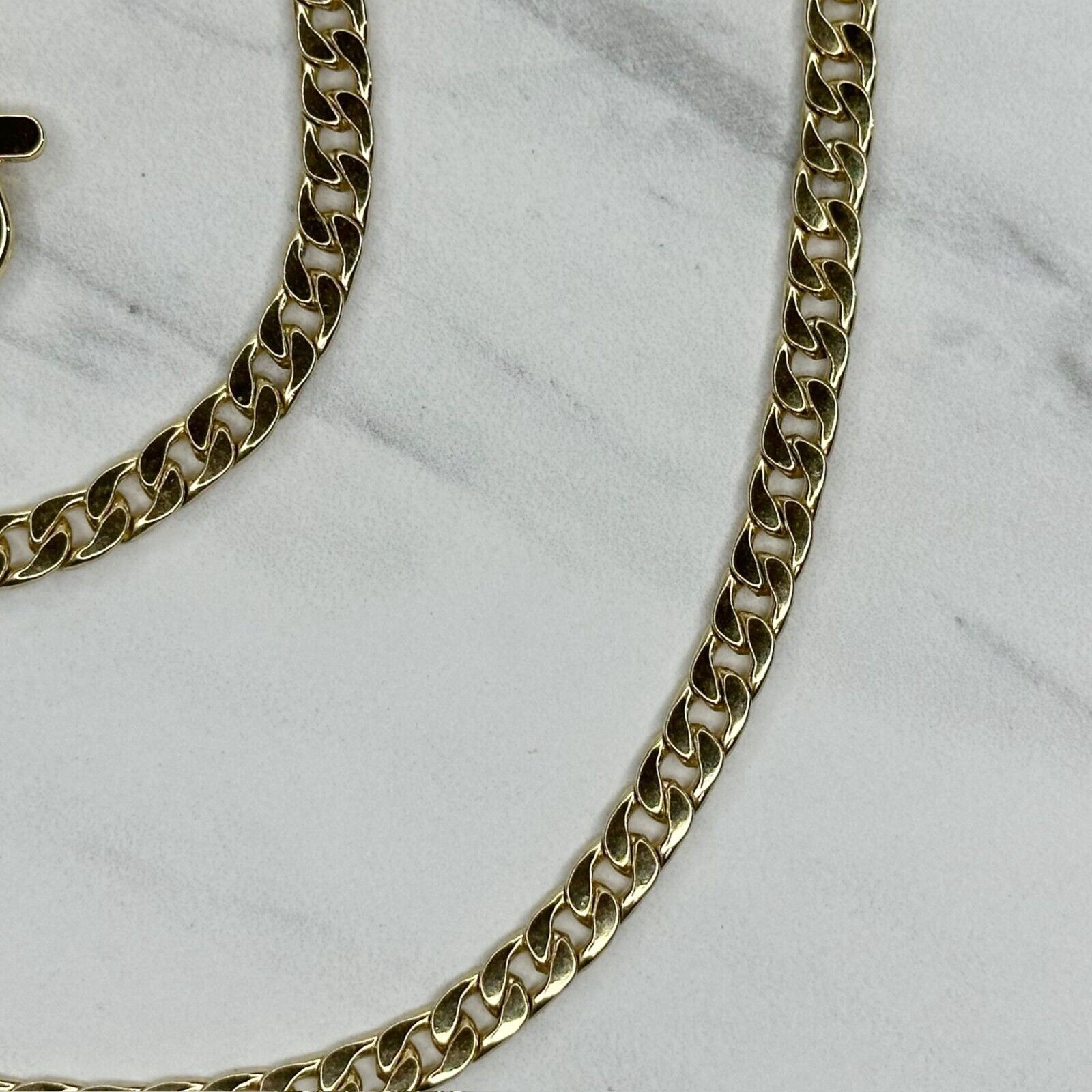 Gold Tone Skinny Flat Chain Link Purse Handbag Replacement Strap 46″