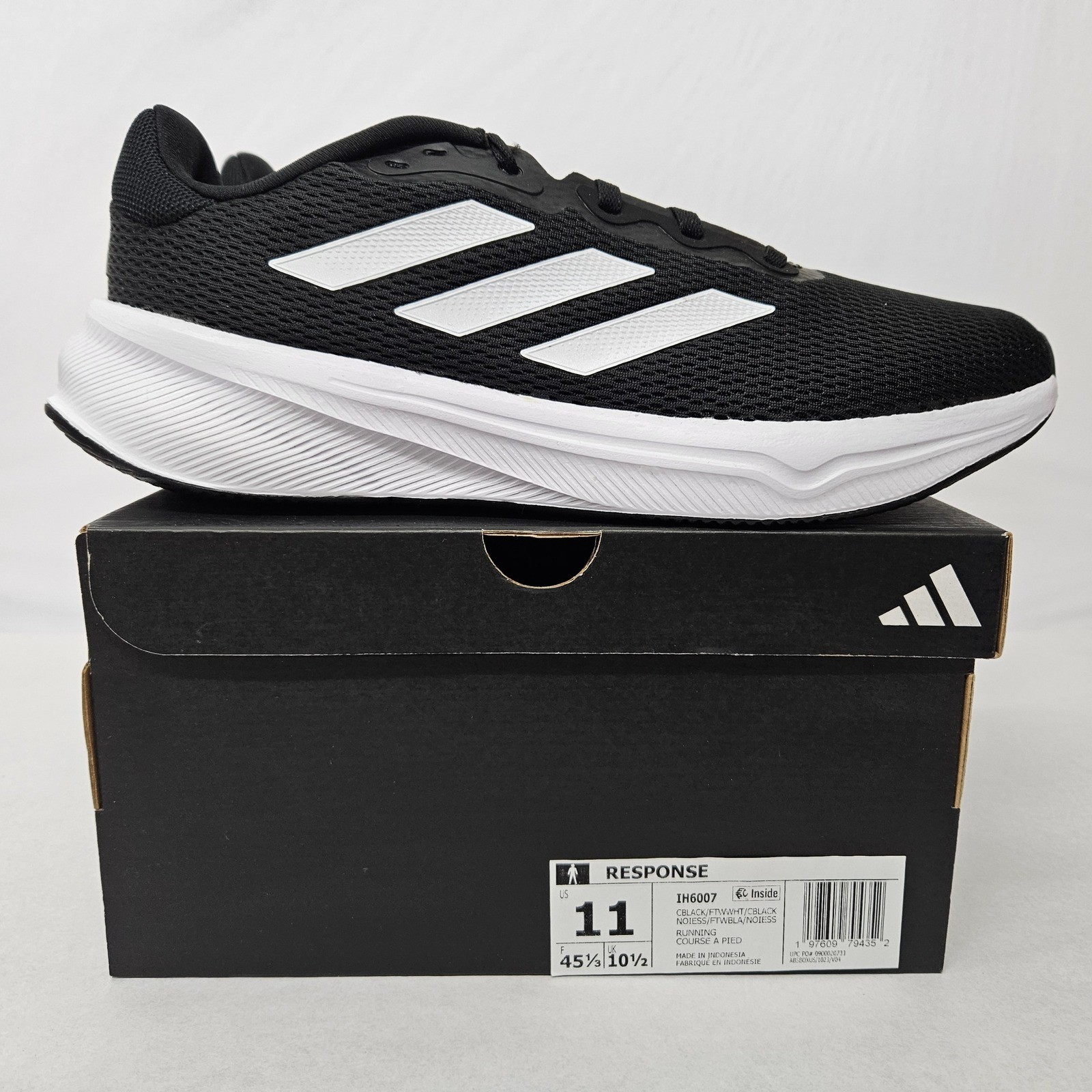 Adidas Response Running Shoes IH6007 Core Black White Men’s Size 11