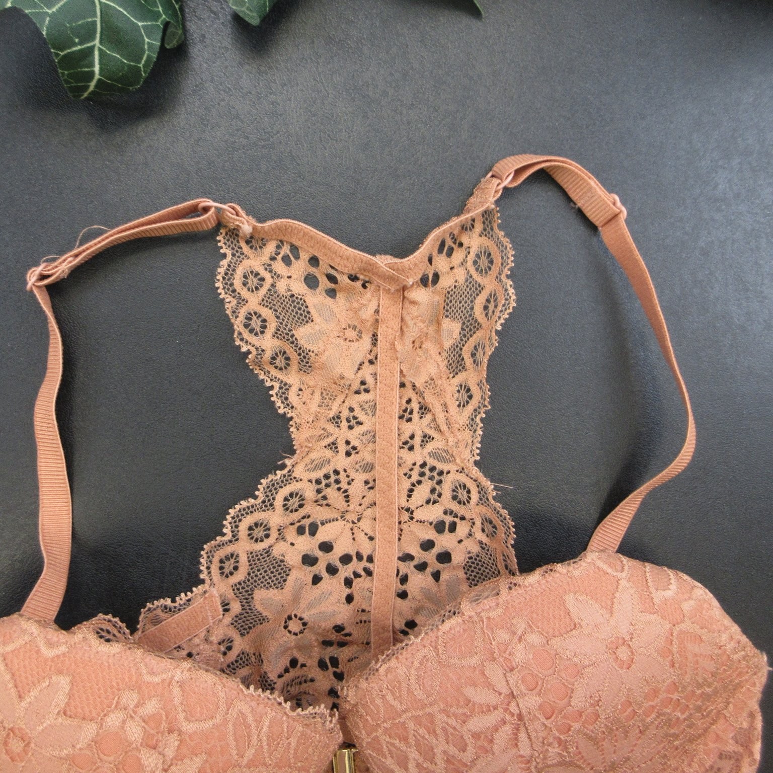 auden Women’s 32B Blush Pink Lace Push Up Racerback Underwire Bra