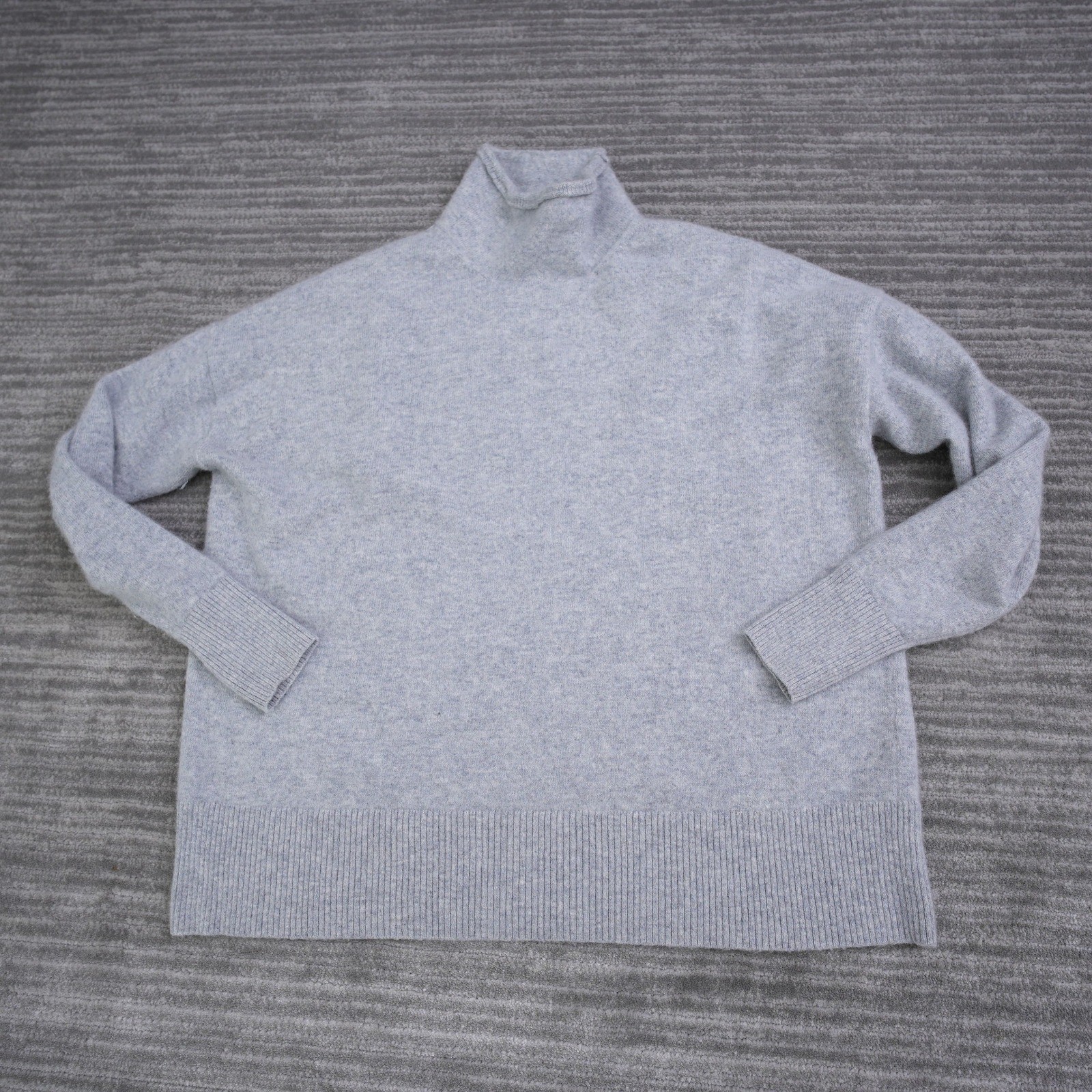 Nordstrom 100% Cashmere Turtleneck Sweater Gray Womens Medium RN58665