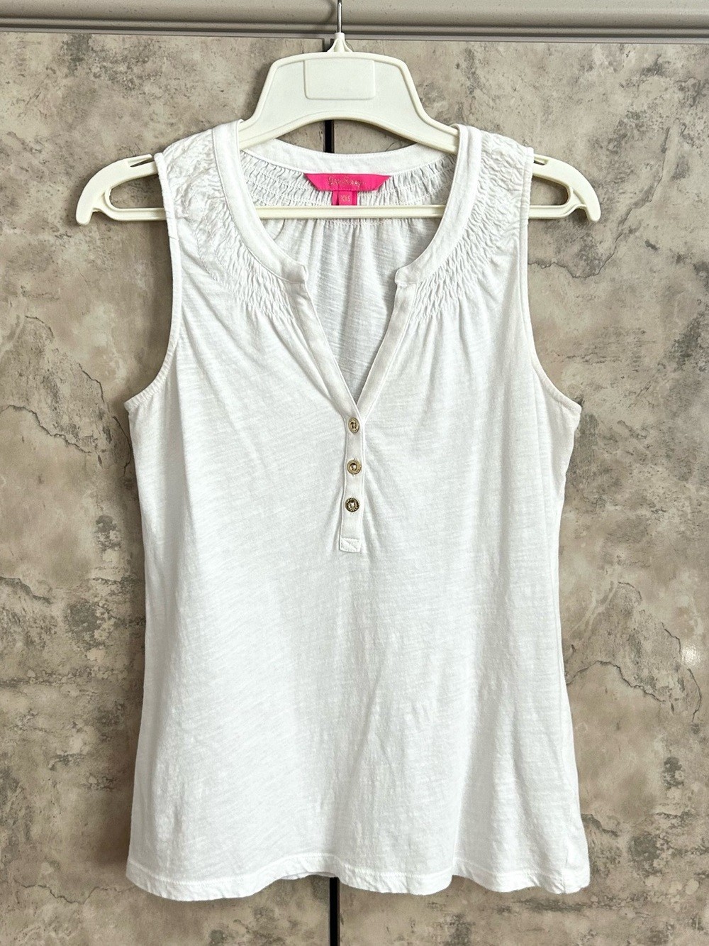 Lilly Pulitzer White Essie Sleeveless Knit Top; XXS
