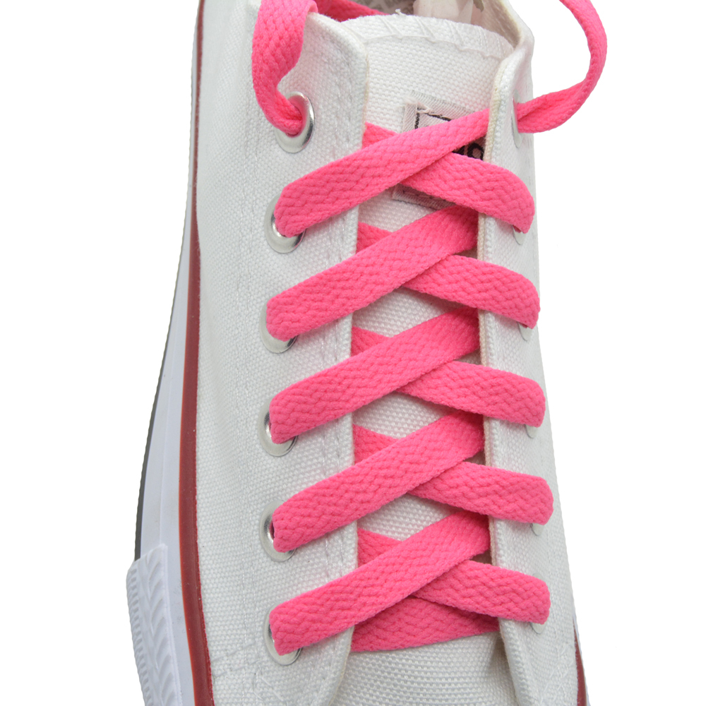 Flat 27,36,45,54,63″ Athletic Neon Pink Shoelace Sneaker Strings 1,2,4,6,12 Pair