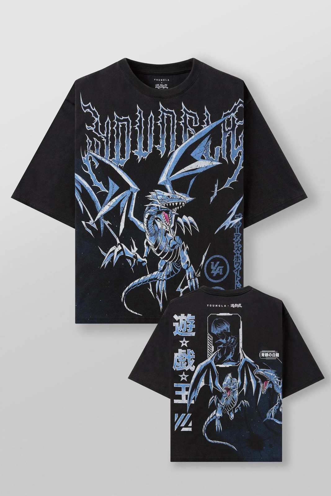 New YOUNGLA Collaboration Yu-Gi-Oh Men Oversize T-shirt Short Sleeve Sports Gym