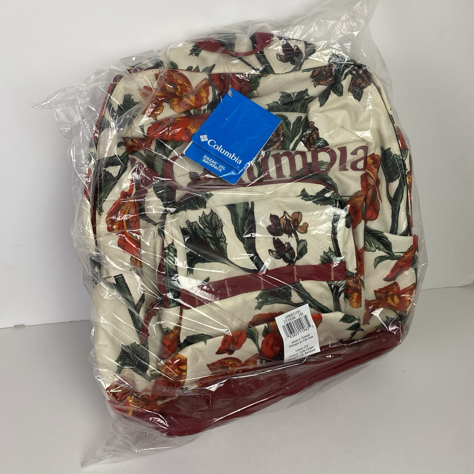 Columbia Floral Backpack 22L 17.5”x12”x7.9” Made In Vietnam Rare NWT