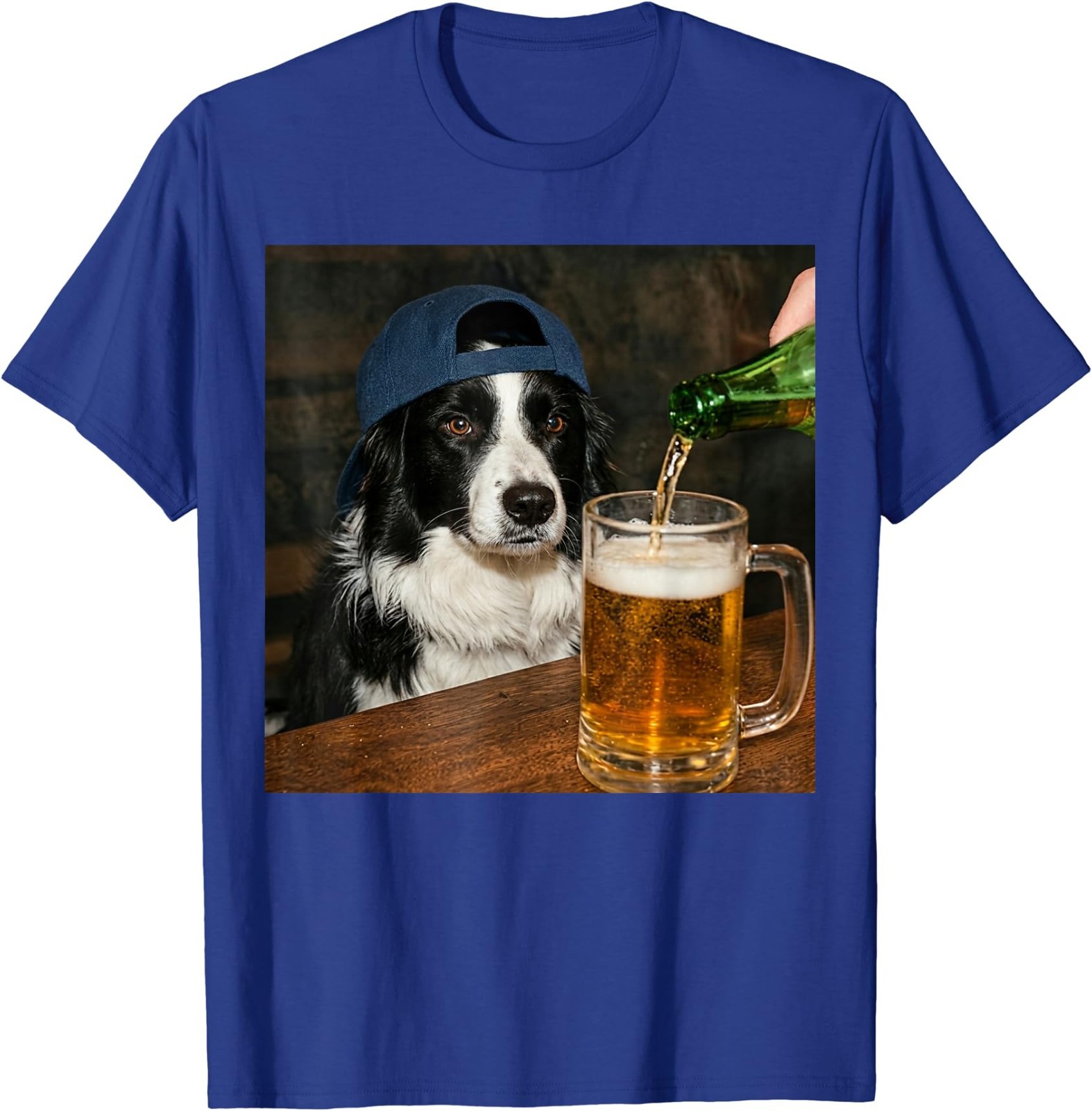 Border Collie Drinking Beer Funny Dog Meme T-Shirt