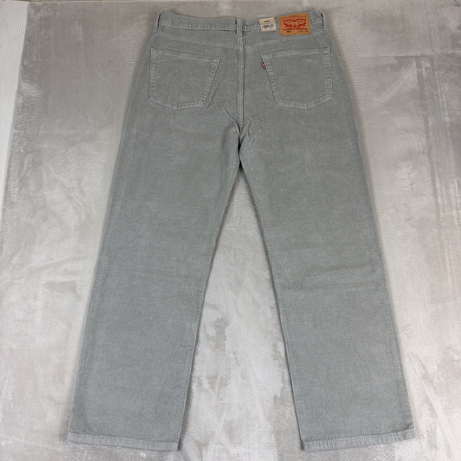 Levi’s 565 Loose Straight Corduroy Jeans Men’s Size 33×30 Gray Y2k Cotton