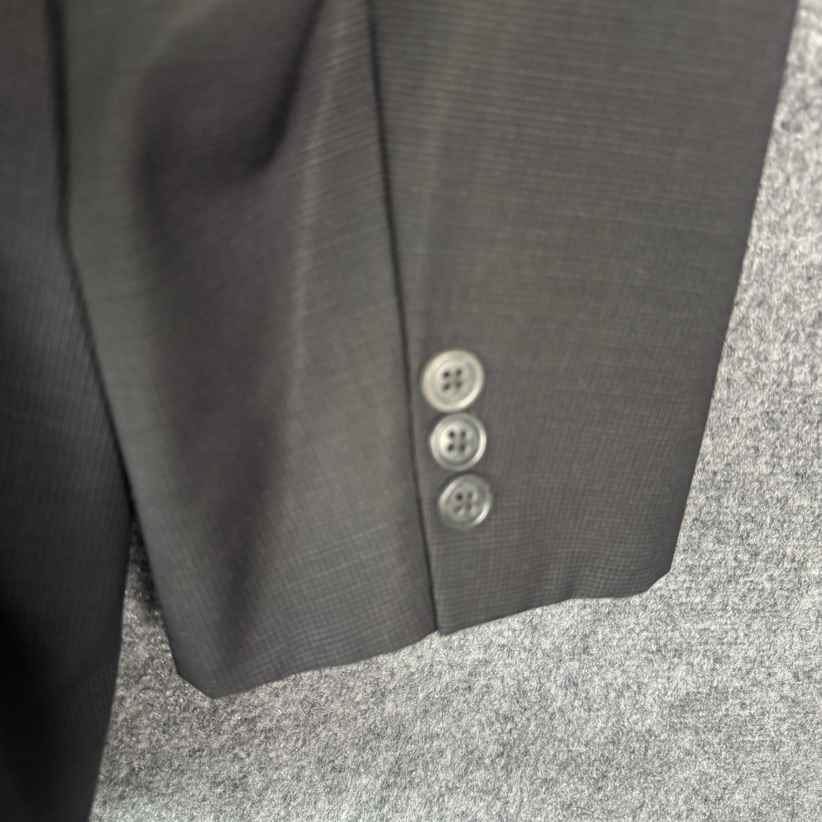 Brooks 346 Blazer Men 46L Black Wool Two Button Business Office Work Sports Coat