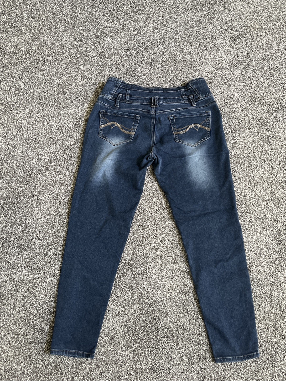Twentyone Black Rue21 Blue High Waisted Curvy Jegging Flex 11/12 Regular Stretch