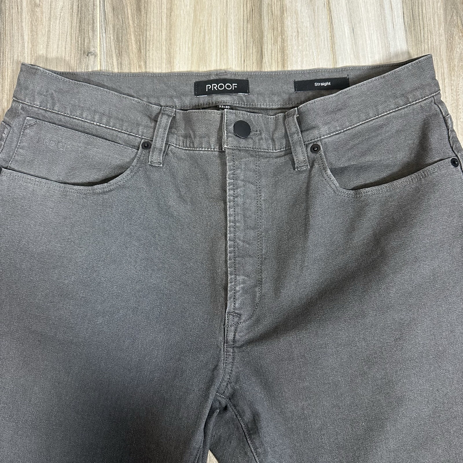 Proof Rover Pants Straight Fit Gray Stretch Canvas Huckberry 33×30 (Meas. 33X28)