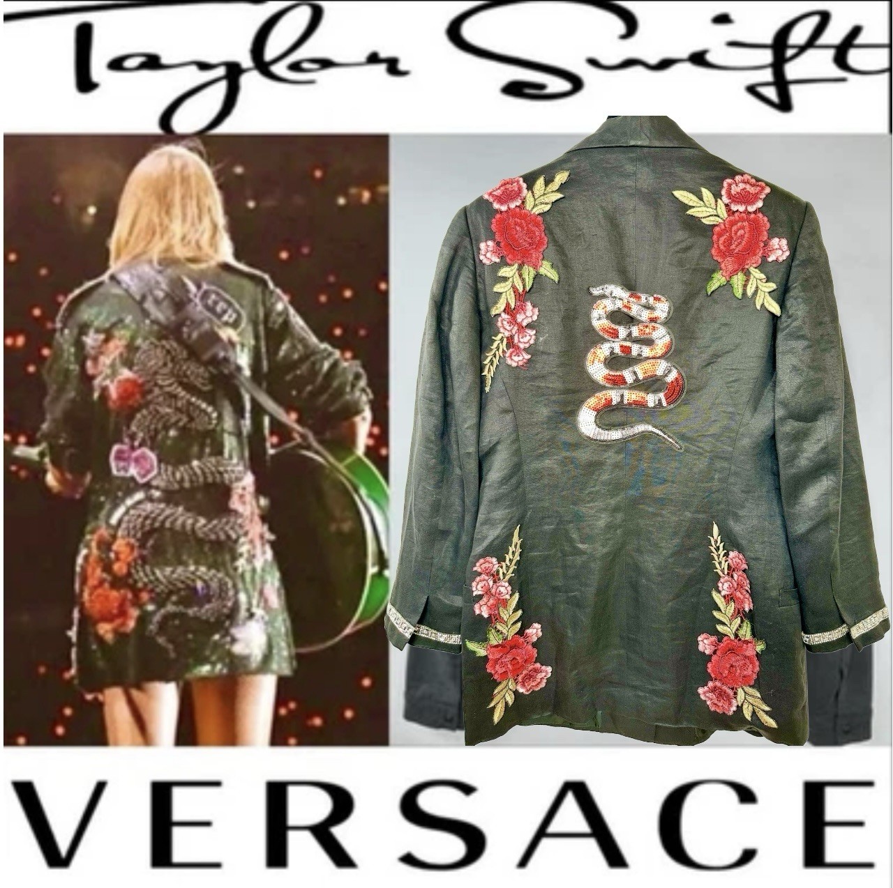 Versace Taylor Black Rep Concert Sacred Heart Patch Jacket 42 44 46 6 8 10 M L