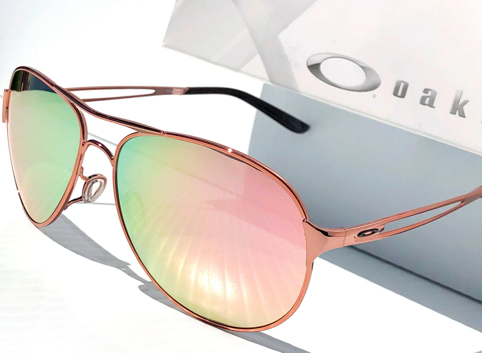 NEW* Oakley Caveat POLARIZED Galaxy Rose Gold 60mm Aviator Womens Sunglass 4054