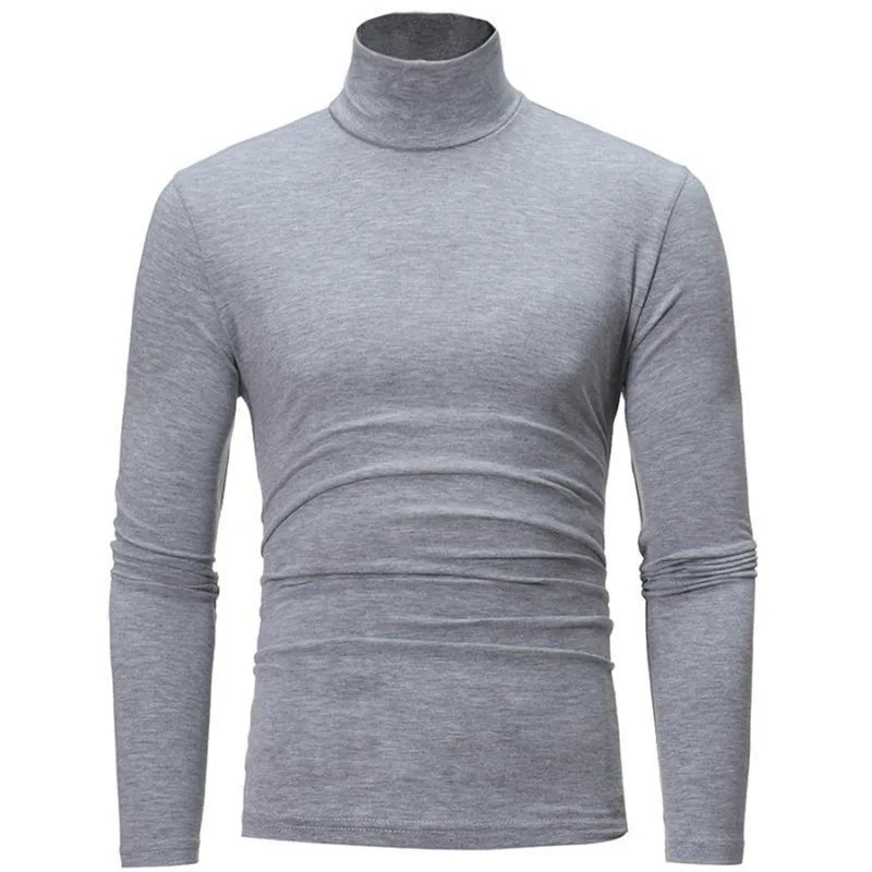 Mens Turtleneck Long Sleeve Shirt – Winter Pullover Sweater for Men