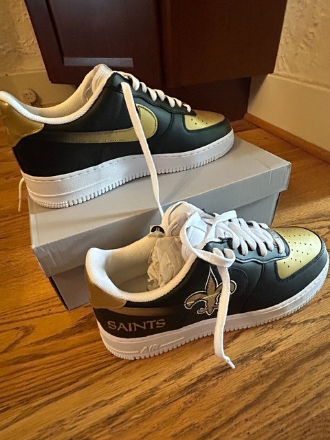 Customized – Hand Painted Nike Air Force One New Orleans Saints – Men’s Size 11
