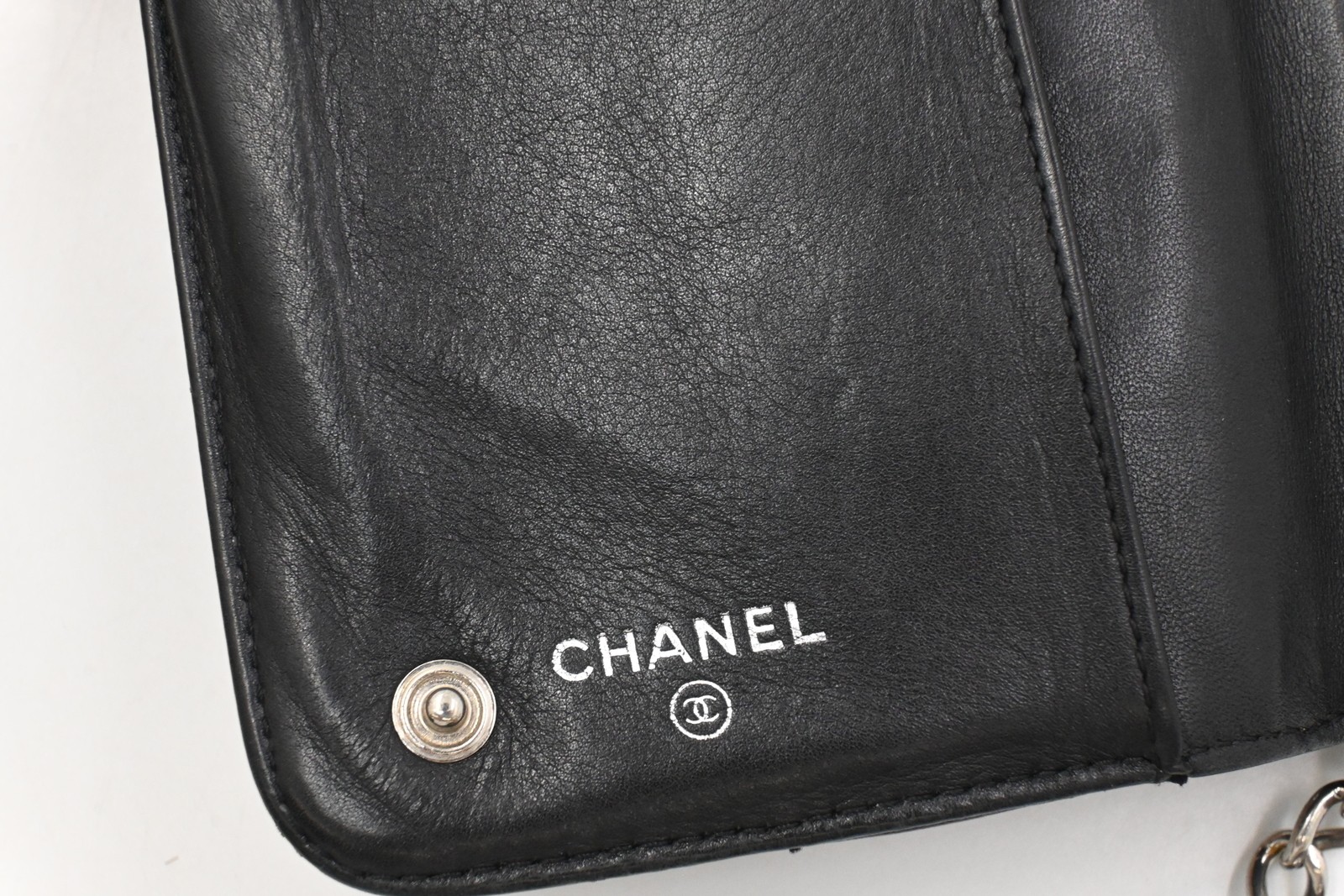 Authentic Chanel Matelassé Purse, Black Leather