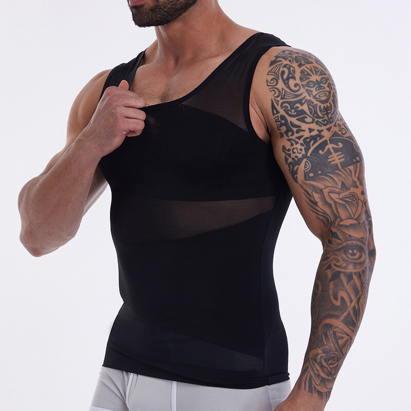 Men Slimming Body Shaper Tank Top Abdomen Gynomastica Compression Vest Gym Shirt