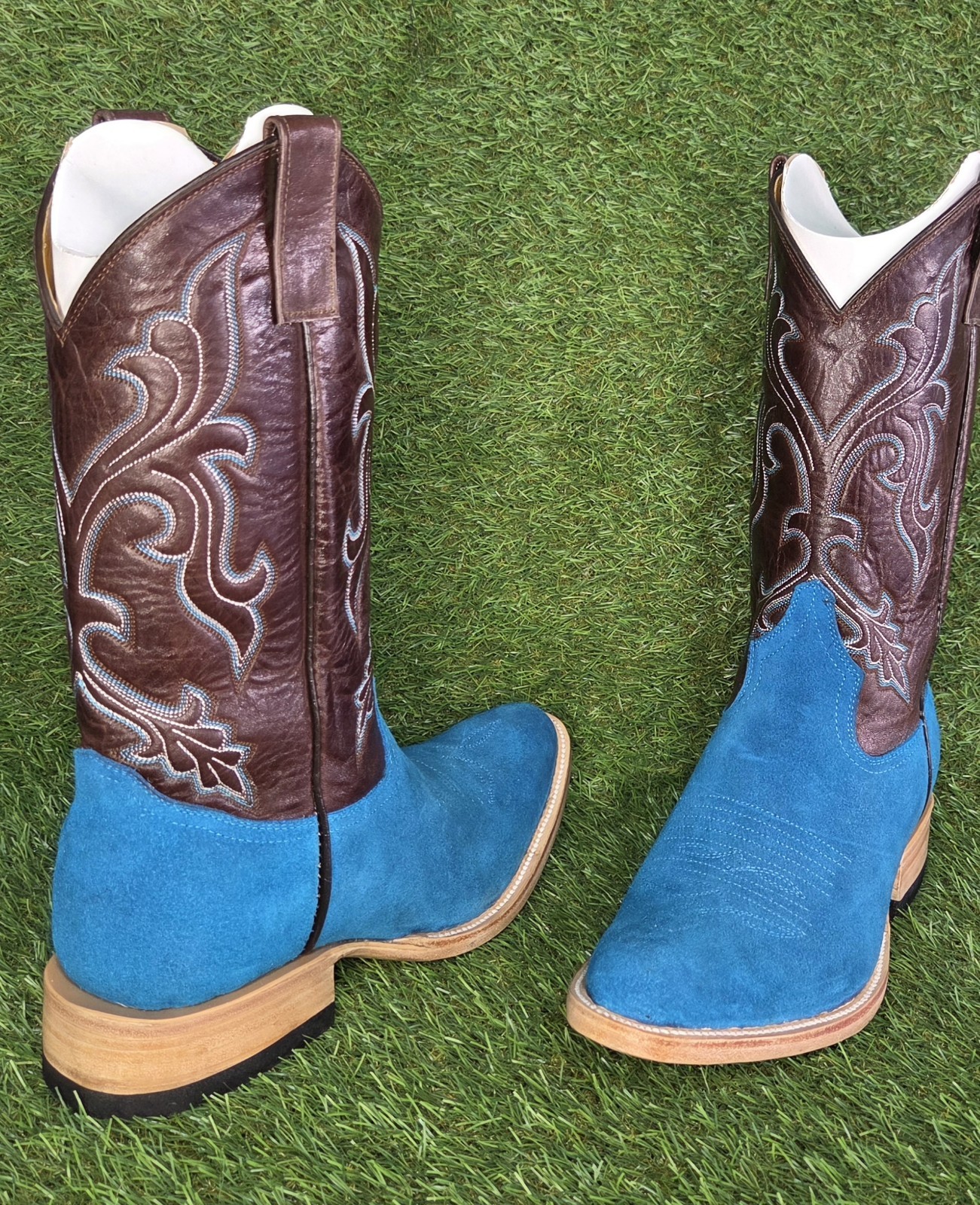 Men’s New Turquoise Suede Cowboy Boots All Sizes And Toe Styles Available 🔥🔥🔥