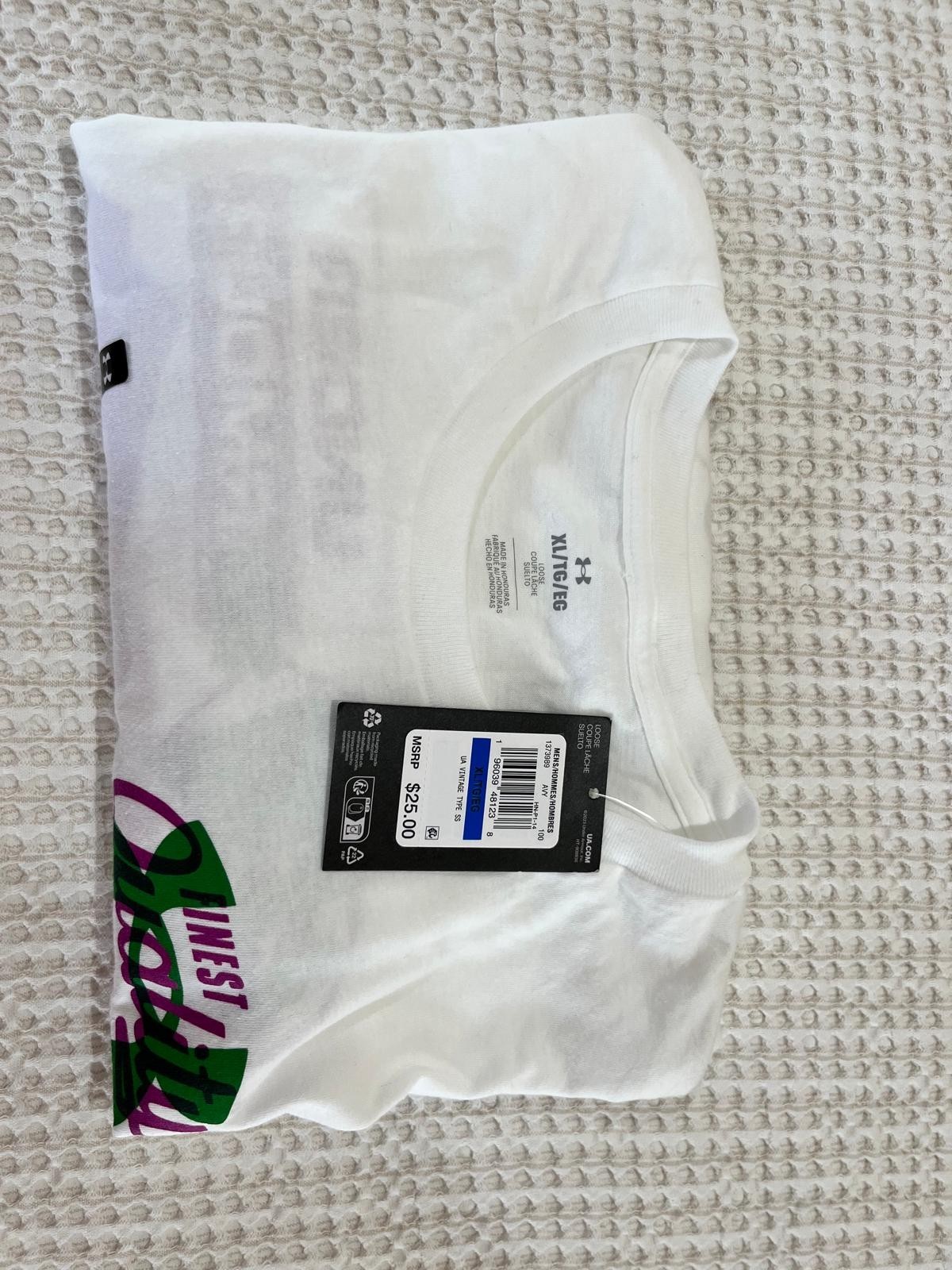 Under Armour Men’s Extra Large XL Vintage Type T-Shirt White Loose NWT
