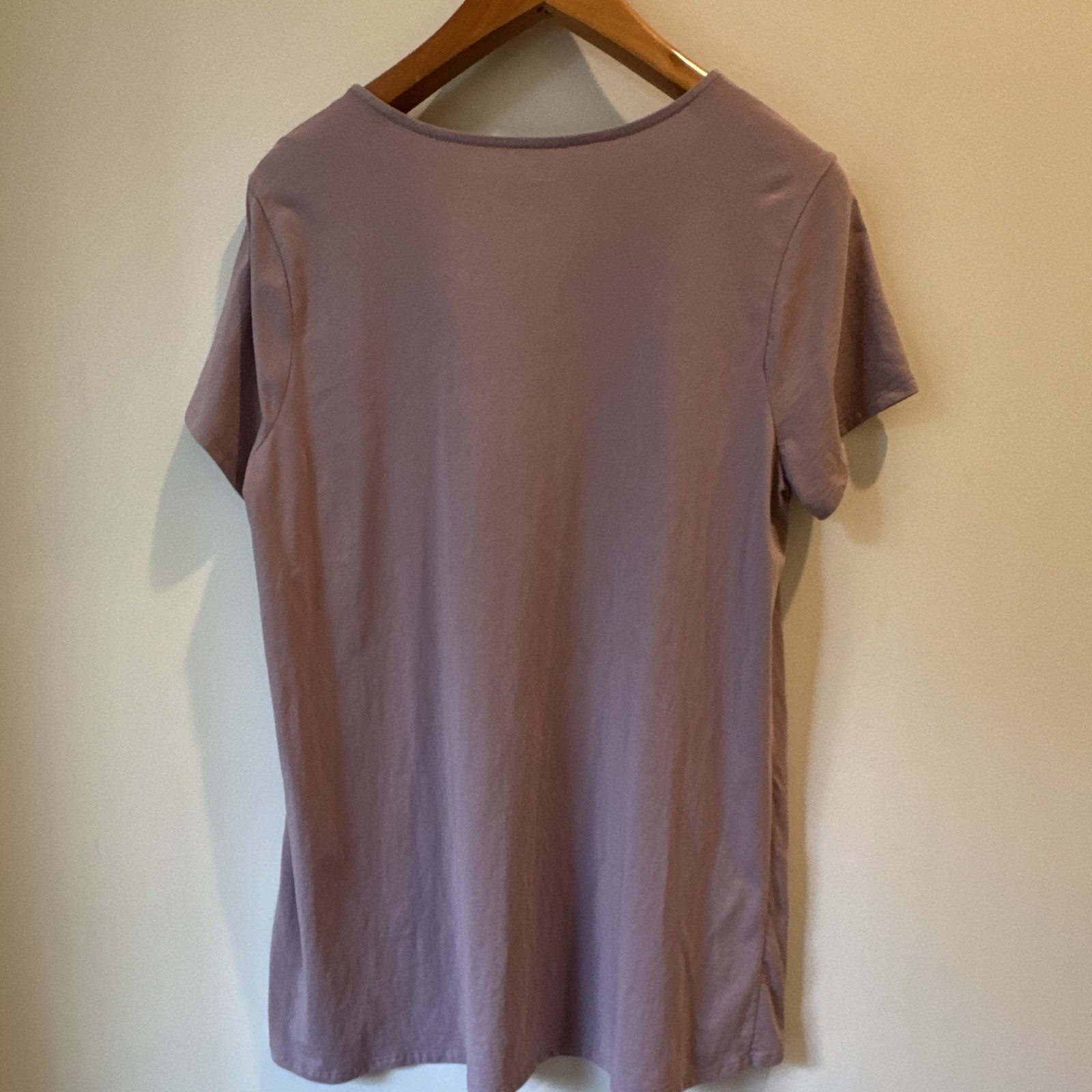 Purejill 100% Pima Cotton Tee Dusty Purple Scoop Neck Short Sleeve Women’s L