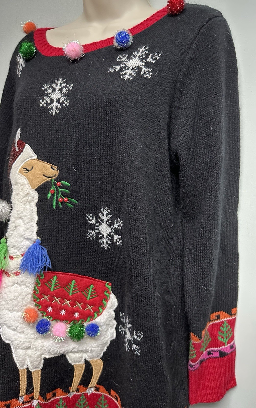 33 Degrees Women’s Sz Large Christmas Holiday Tunic Llama Ugly Sweater Party