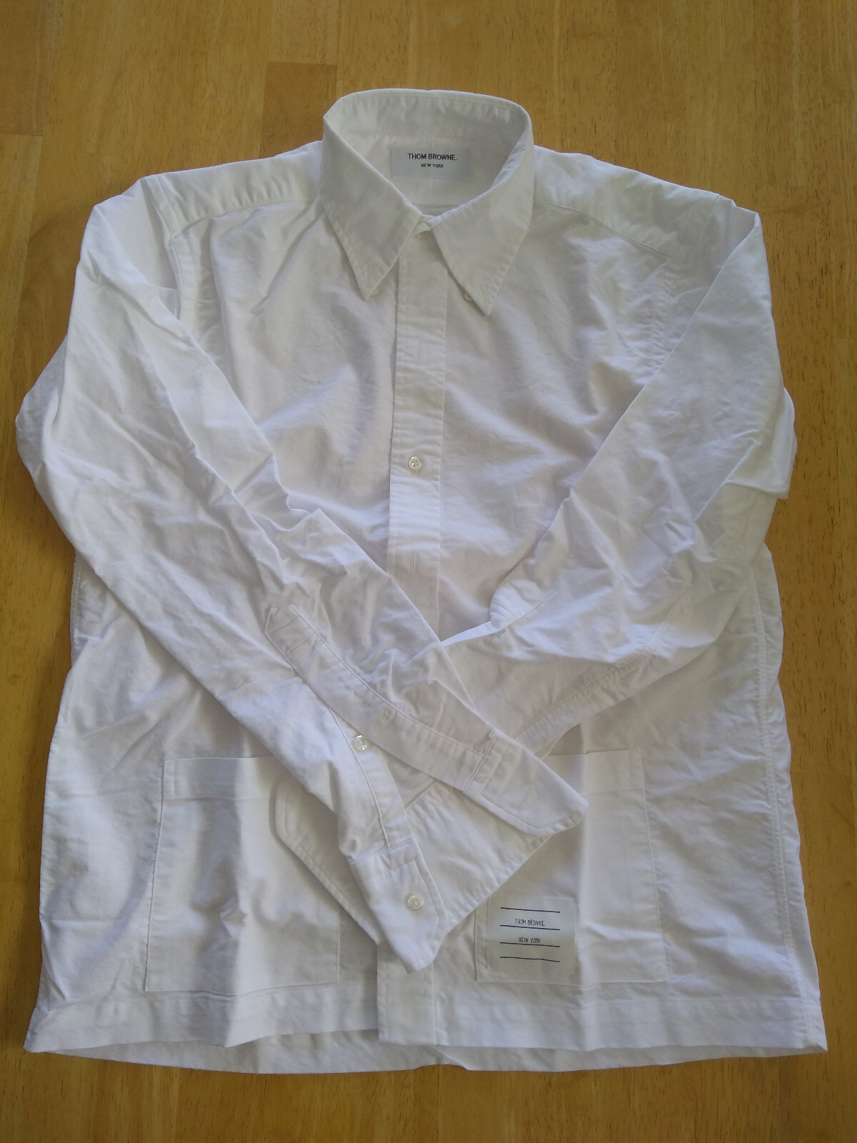 NWOT Thom Browne White Oxford Cloth Flat Bottom Button Down Collar TB2 15-32.5