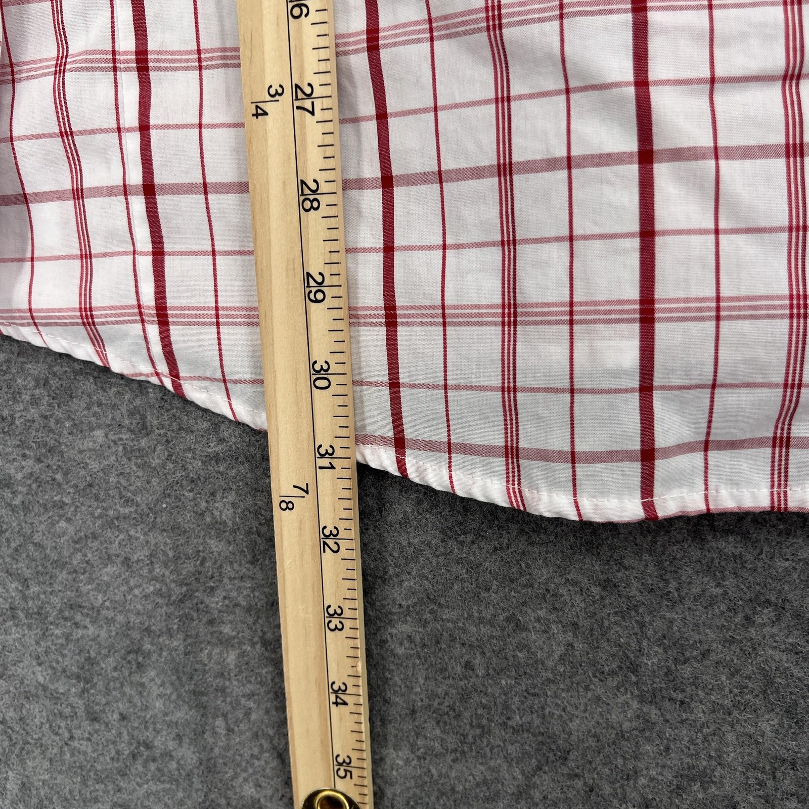 Antigua Button Down Shirt Mens Large White Plaid Long Sleeve Pocket Embroidered