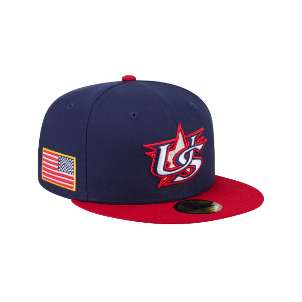 USA BASEBALL NEW ERA 59FIFTY 2TONE NAVY RED FITTED HAT