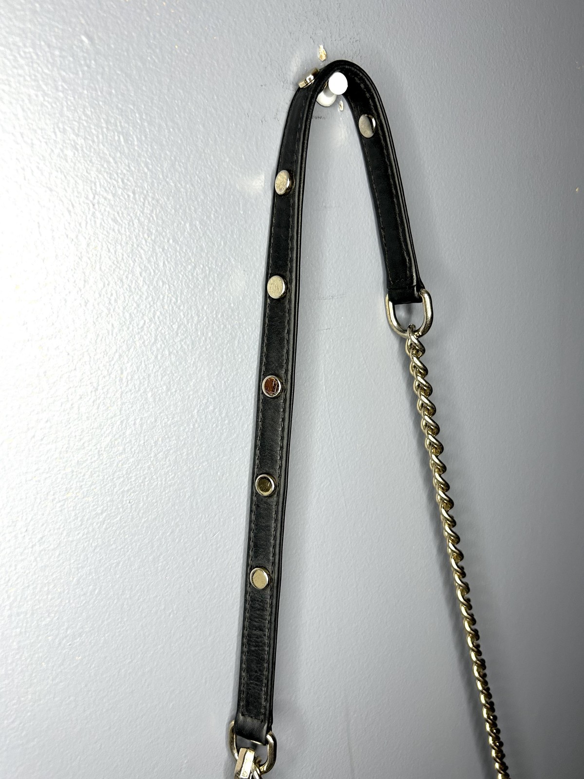 Rebecca Minkoff Purse Mini MAC Crossbody Clutch Bag Black Leather Chain Strap
