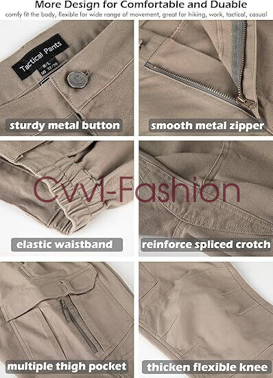 Tactical Mens Cargo Pants Waterproof Work Pants Outdoor Hiking Combat Trousers
