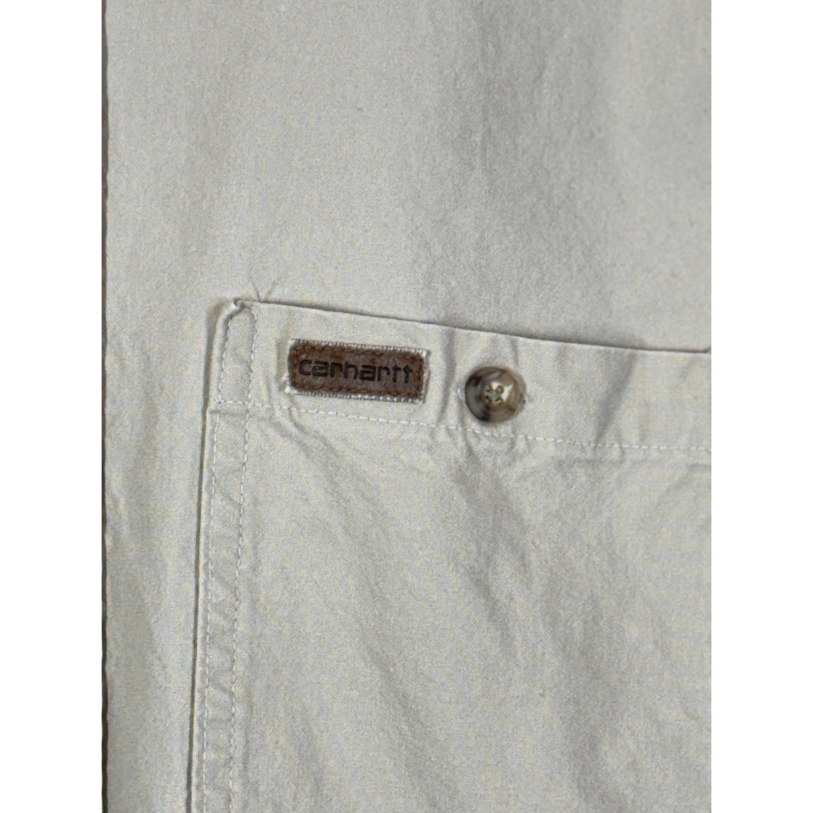 Carhartt Long Sleeve Button Down Work Shirt Men’s XL Beige Heavyweight Cotton