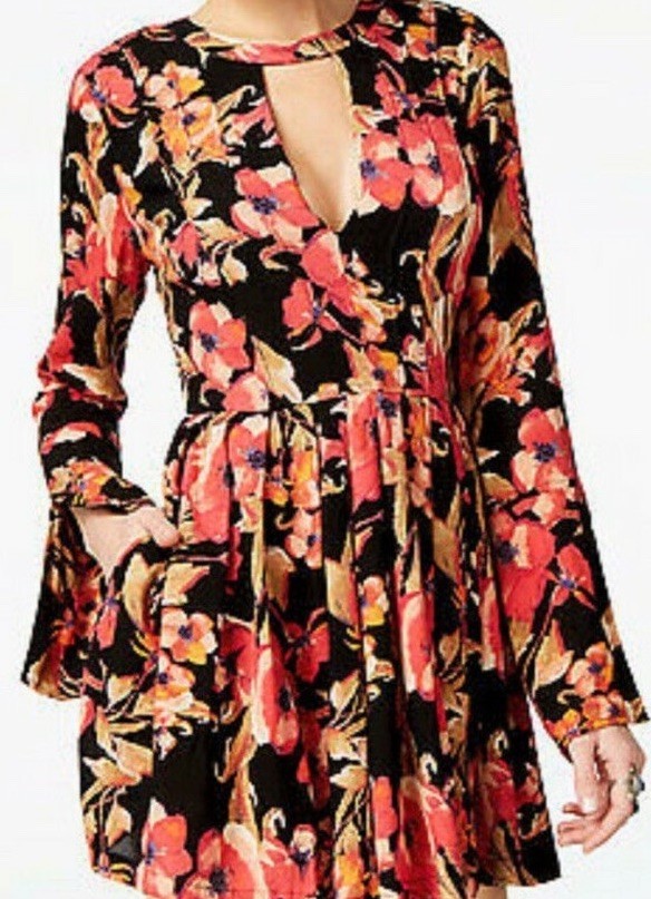 Free People Size 10 Tegan Mini Dress Red Floral