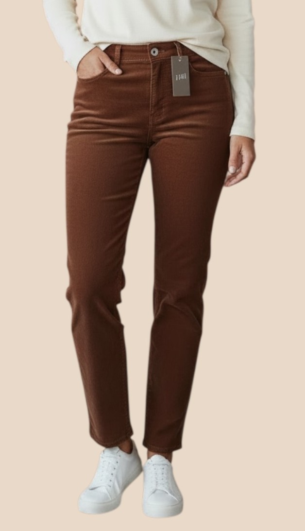J.Jill Corduroy Pants Nutmeg Brown Sz 10 Classic Casual Relaxed Laid-Back