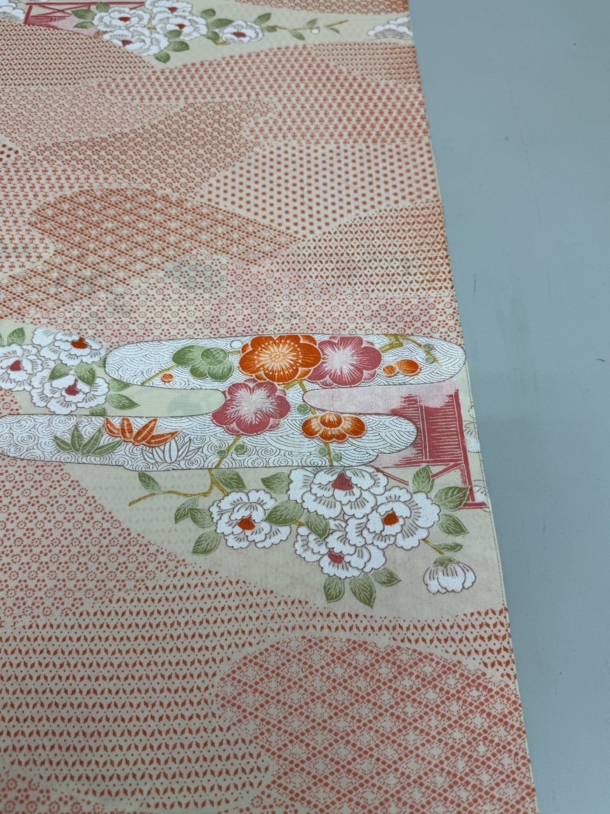 Japanese Vintage Kimono Fabric cloth Boro Wool Pink tradition 35.4×14.5 in
