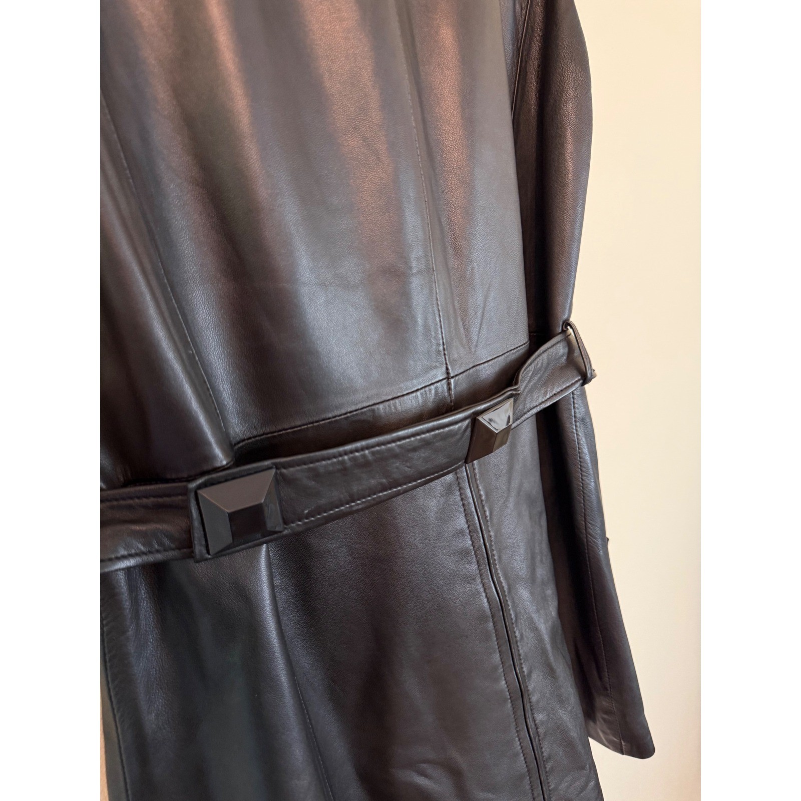 Malene Birger Petricana Nappa Leather Belted Long Vest Size 12