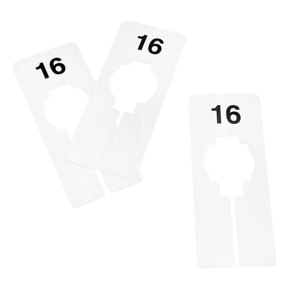 Hangers Retail Clothing 2″ x 5″ Rectangular Plastic Size 16 Dividers 10Pcs White