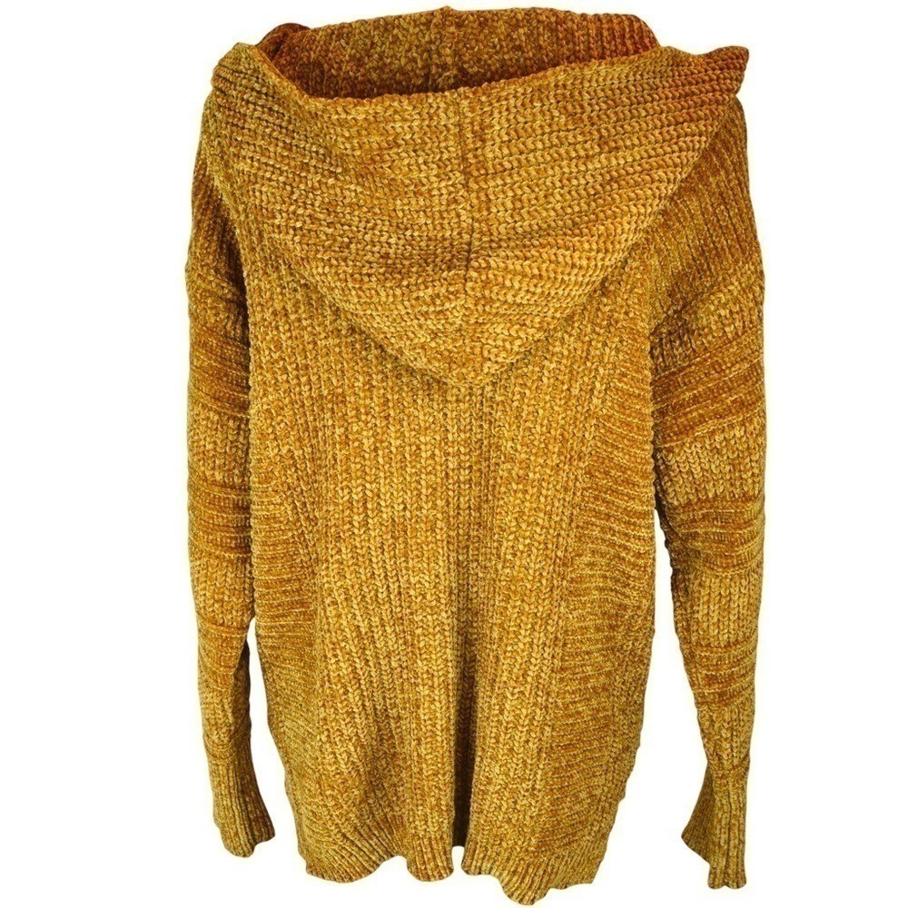PLEIONE Chenille Super Soft Cozy Knit Oversized Hoodie, Burnt Umber – Size Small