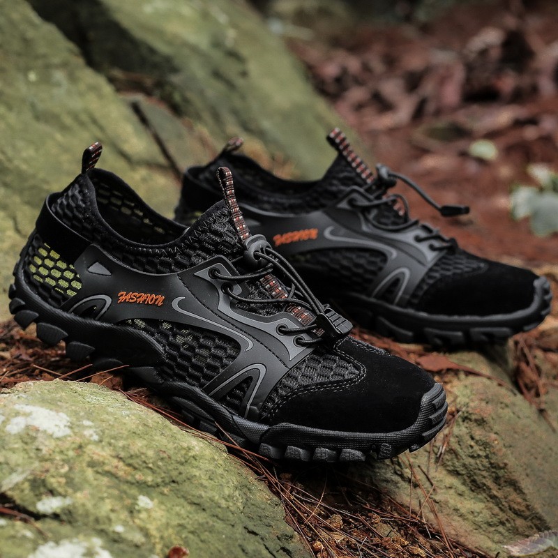 Amphibious Hiking Shoes Mens Quick Drying Water Shoes Outdoor Mesh Walking Shoes