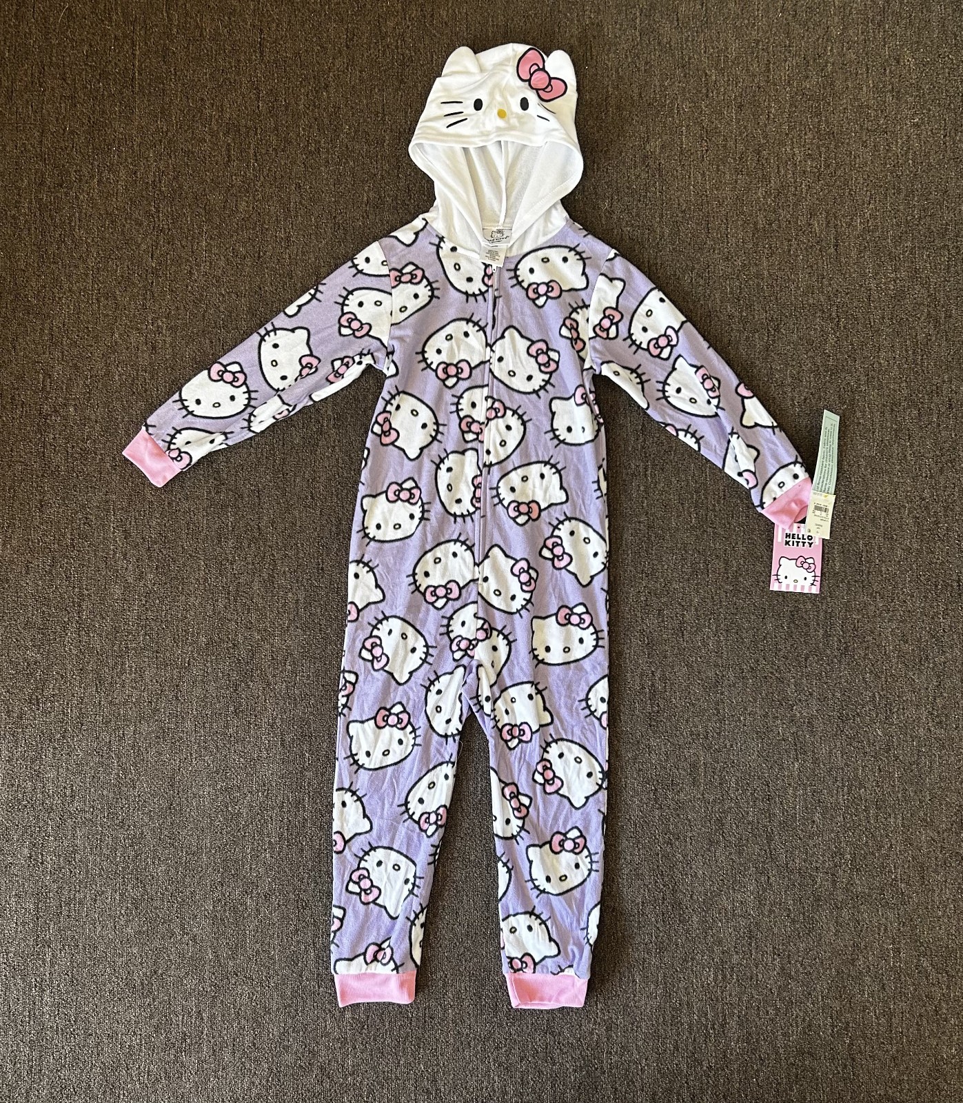 NWT Hello Kitty Hooded Costume Print Fleece Pajama Sleeper Size S (6/6x)