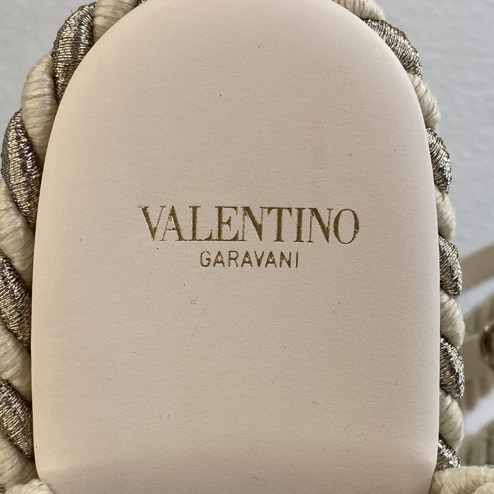Valentino Garavani Rockstud Espadrille Sandals Womens US10 EU40 Torchon Leather