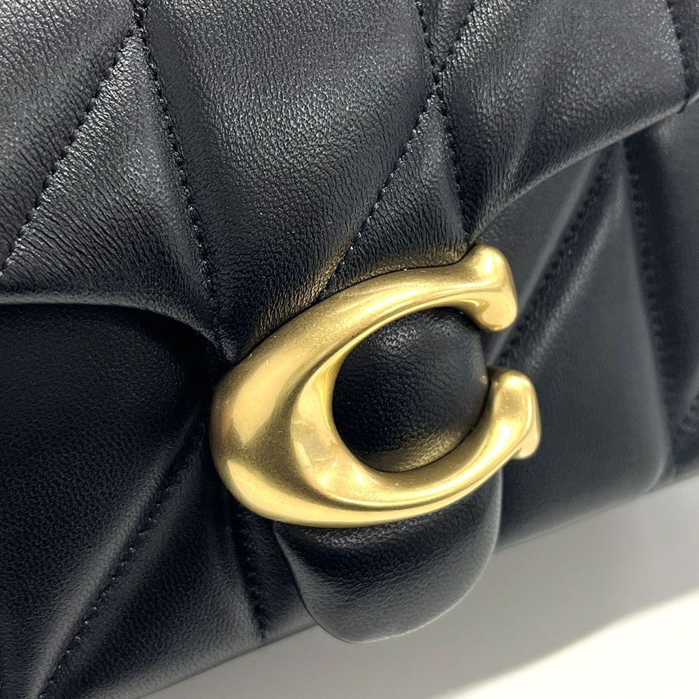 COACH Tabby 20 Quilted Shoulder Bag Nappa Leather Black CP149 Gold outlet