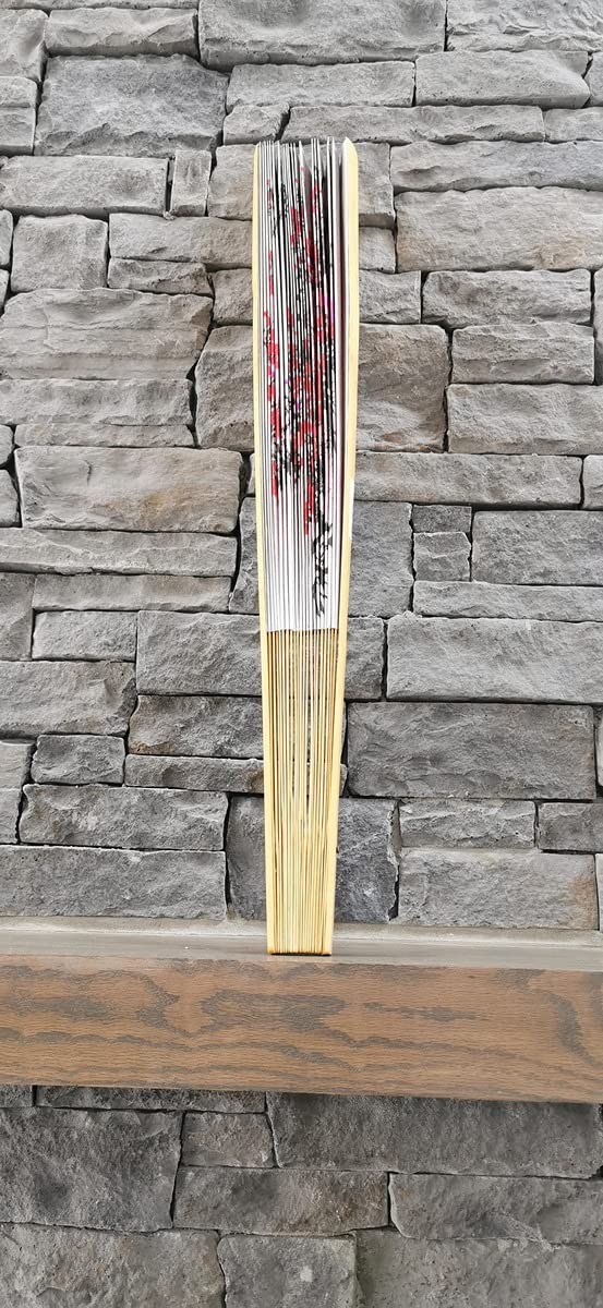 35″ Oriental Feng Shui Wall Fan-Pink Plum Blossom