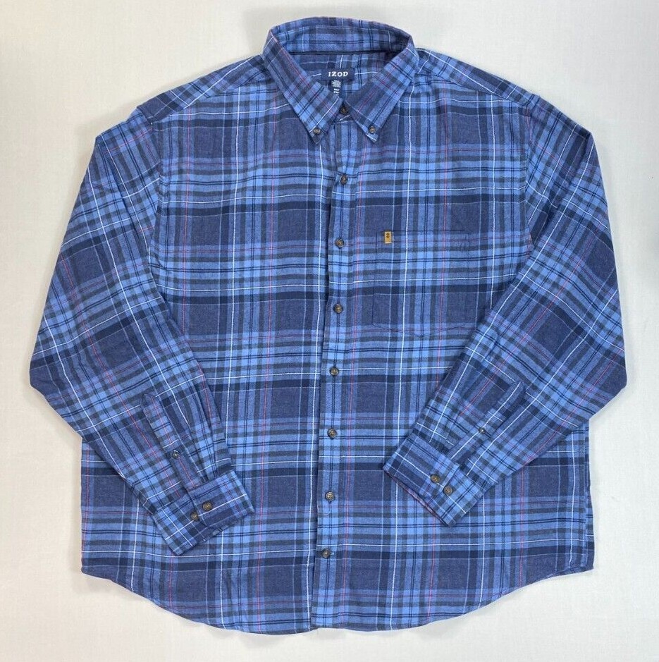 Men’s Izod Big and Tall Long Sleeve Button Front Stratton Flannel