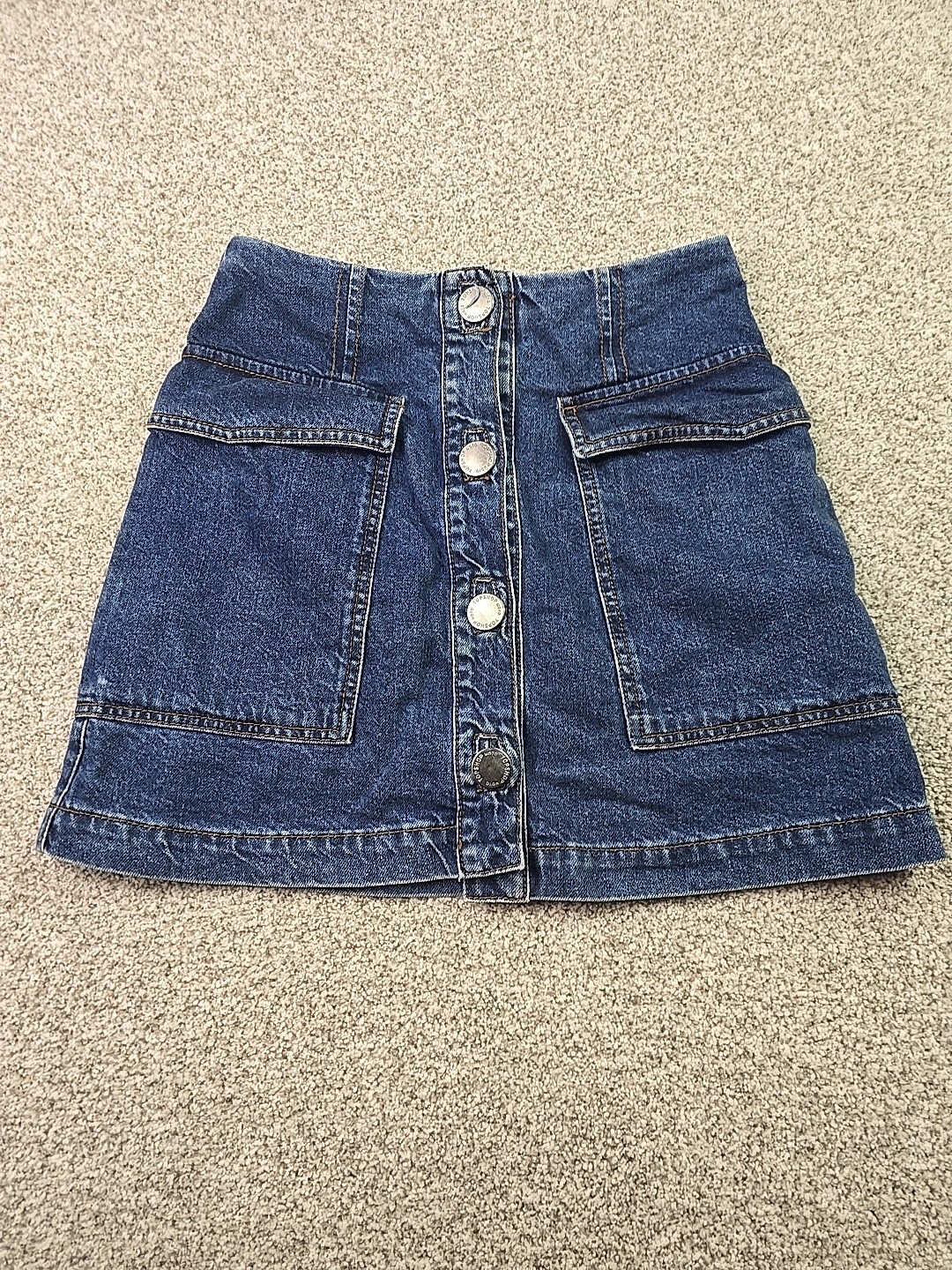 Topshop Moto Skirt Womans 28 Blue Denim Mini City Preppy School College