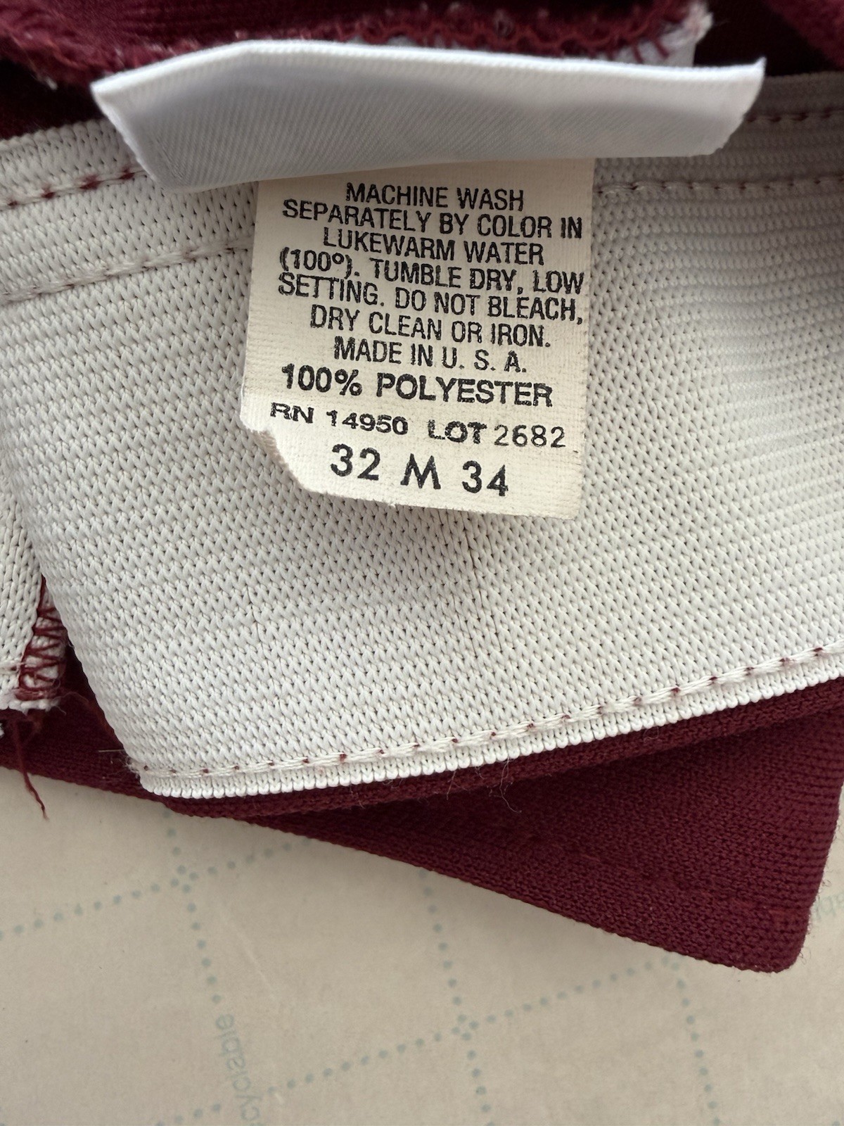 Vintage 80’s Rawlings Athletic Shorts USA Made Maroon Poly Knit Medium 32–34