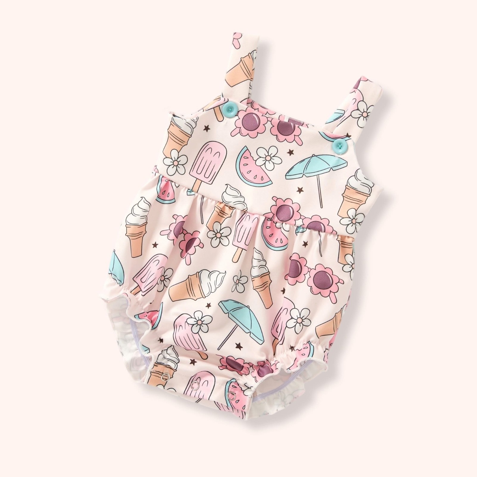 Pete + Lucy Sweet & Sunny Girls Infant Romper in Size 3-6 Months