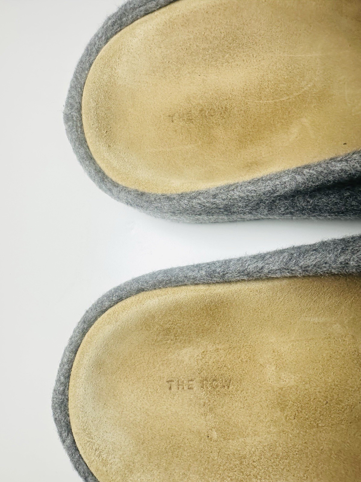 THE ROW Hugo Wool Cashmere Blend Dove Gray Slippers Clogs Shoes IT 41.5 US 11.5