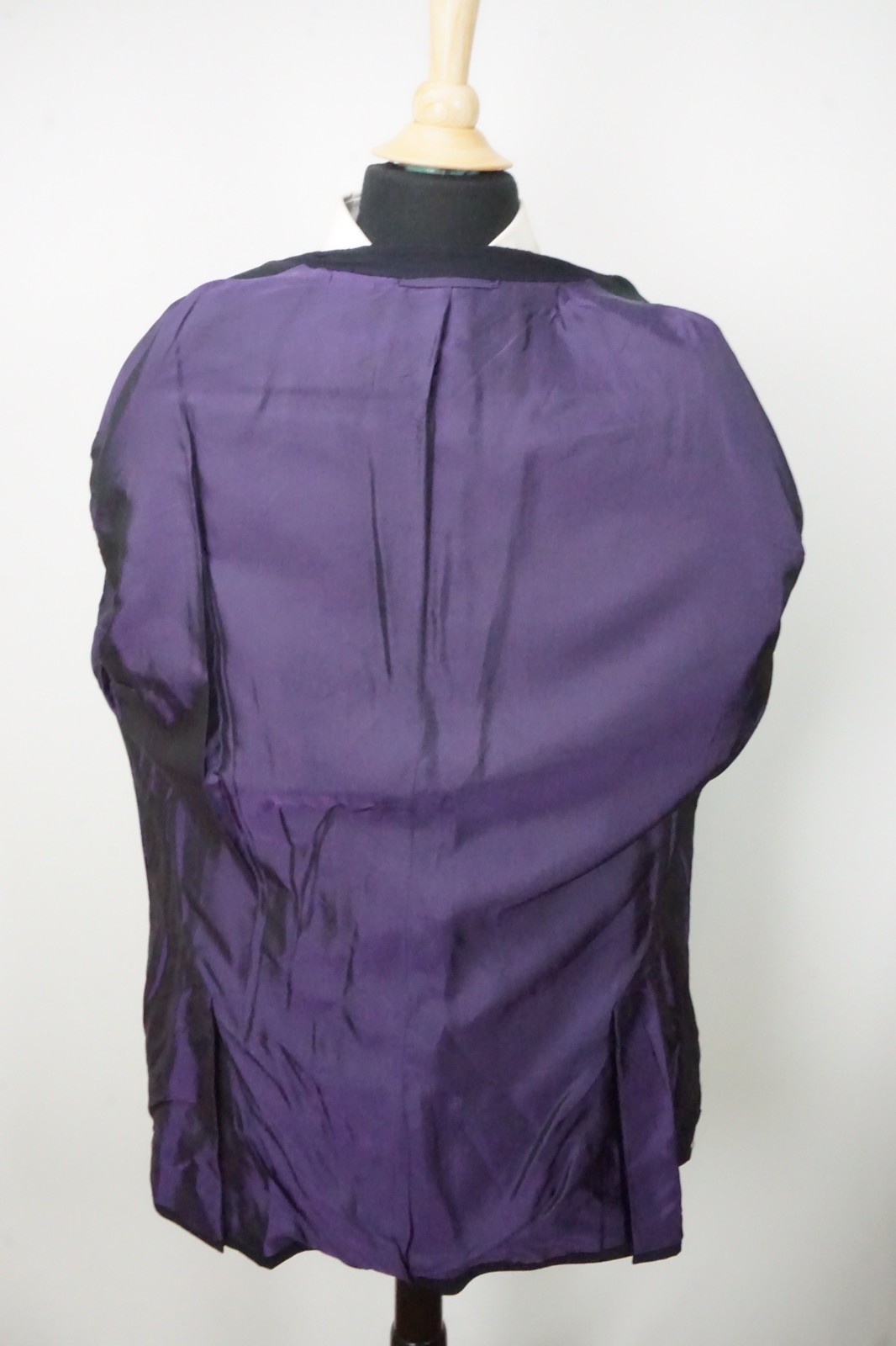 Ralph Lauren Purple Label RLPL Hollywood Navy Black Contrast Wool Tuxedo Coat 44