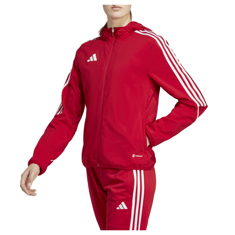 adidas Tiro23 League Full Zip Windbreaker Womens Red Casual Athletic Outerwear I