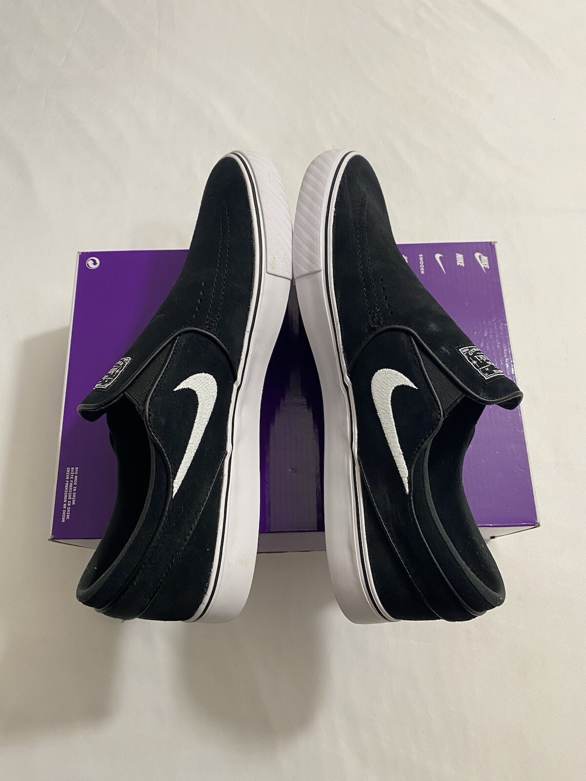 New Mens Size 11.5 Black White Nike SB Janoski+ Slip Skate Shoes FN5893 001