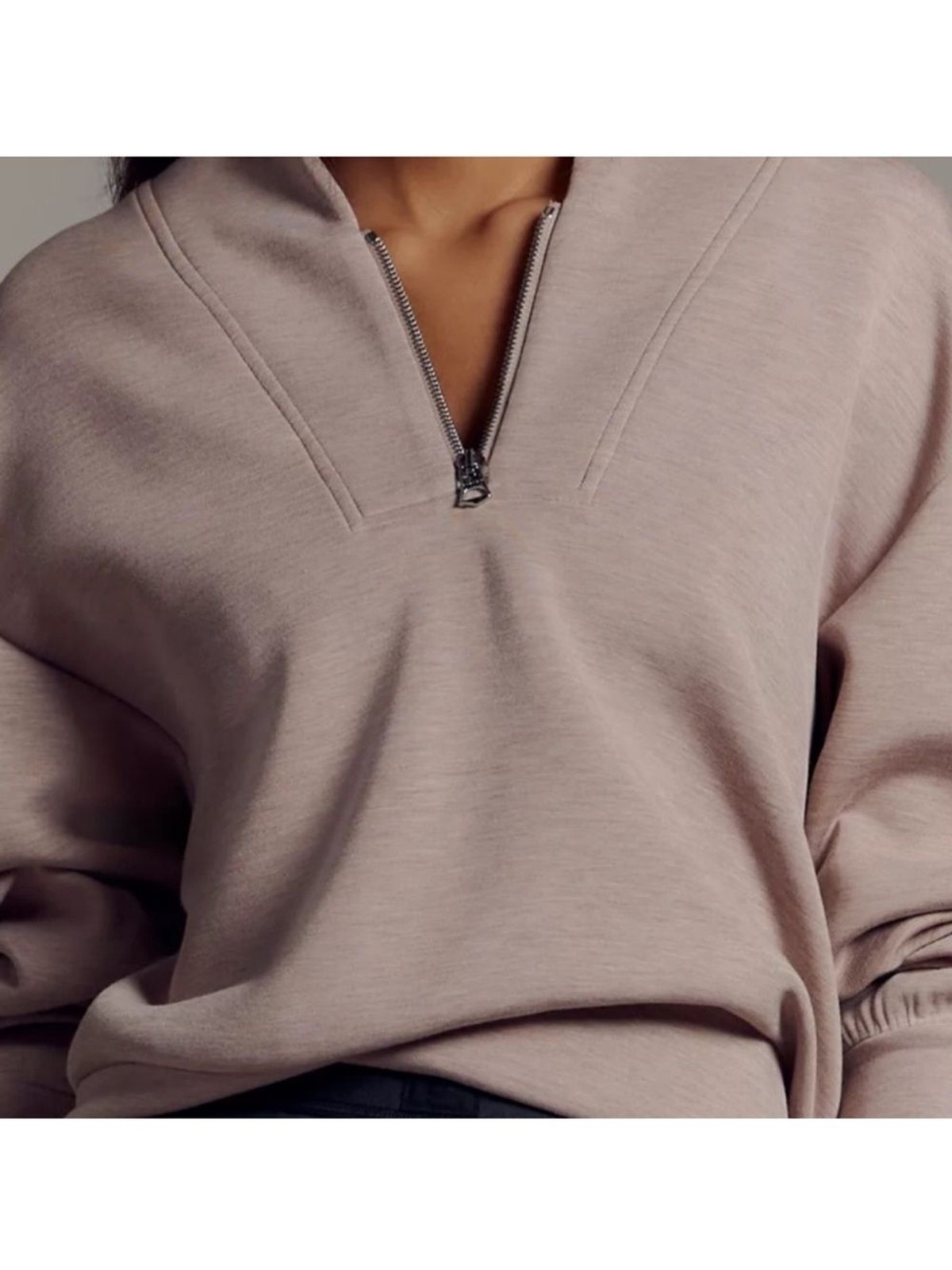 Varley Davidson Sweatshirt Lavendar DoubleSoft Half Zip Mock Neck